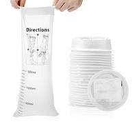 Bolsas de Vómito Desechables Bolsas Barf 25 paquete,1500ml Blanco Alta densidad Bolsas Emesis con hebilla,Perfecto para enfermedad por movimiento, niños,mujeres embarazadas,Airsick