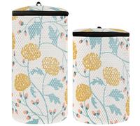 Bolsas de zapatos amarillas de crisantemo con patrón vintage para lavadora, bolsa de deporte para lavadora, 2 bolsas de malla para lavar zapatos, Patrón vintage amarillo crisantemo, 1 Size