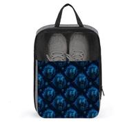 Bolsas de zapatos de golf para viajes, mujeres y hombres, bolsas de viaje con estampado de león de fuego azul fresco para empacar en maleta, bolos, danza, punta, fútbol, tacos, organizador para