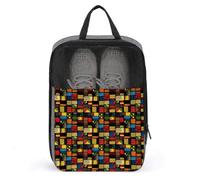 Bolsas de zapatos de golf para viajes, mujeres y hombres, bolsas de zapatos de viaje con estampado abstracto colorido a cuadros para empacar en maleta, bolos, danza, punta, fútbol, tacos, organizador