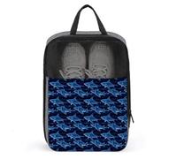 Bolsas de zapatos de golf para viajes, mujeres y hombres, bolsas de zapatos de viaje con estampado azul de tiburón cibernético para empacar en la maleta, bolos, danza, punta, fútbol, tacos