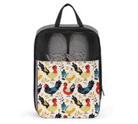 Bolsas de zapatos de golf para viajes, mujeres y hombres, bolsas de zapatos de viaje con estampado colorido de pollo para empacar en maleta, bolos, danza, punta, fútbol, tacos, organizador para