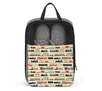 Bolsas de zapatos de golf para viajes, mujeres y hombres, bolsas de zapatos de viaje con estampado colorido de tren vintage para empacar en maleta, bolos, baile, punta, fútbol, tacos, organizador para