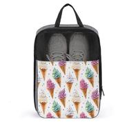 Bolsas de zapatos de golf para viajes, mujeres y hombres, bolsas de zapatos de viaje con estampado colorido de helado para empacar en la maleta, bolos, danza, punta, fútbol, tacos, organizador para