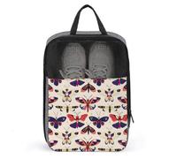 Bolsas de zapatos de golf para viajes, mujeres y hombres, bolsas de zapatos de viaje con estampado colorido de mariposa para empacar en maleta, bolos, danza, punta, fútbol, tacos, organizador para