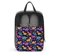 Bolsas de zapatos de golf para viajes, mujeres y hombres, bolsas de zapatos de viaje con estampado colorido de dinosaurio para empacar en maleta, bolos, danza, punta, fútbol, tacos, organizador para