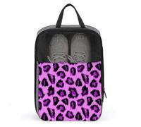 Bolsas de zapatos de golf para viajes, mujeres y hombres, bolsas de zapatos de viaje con estampado de leopardo morado para empacar en maleta, bolos, danza, punta, fútbol, tacos, organizador para