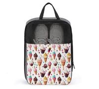 Bolsas de zapatos de golf para viajes, mujeres y hombres, bolsas de zapatos de viaje con estampado de helado colorido para empacar en maleta, bolos, danza, punta, fútbol, tacos, organizador para