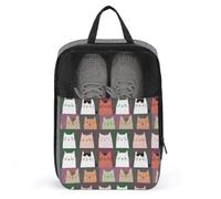 Bolsas de zapatos de golf para viajes, mujeres y hombres, bolsas de zapatos de viaje con estampado de gato colorido para empacar en maleta, bolos, danza, punta, fútbol, tacos, organizador para