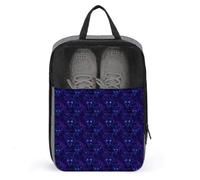 Bolsas de zapatos de golf para viajes, mujeres y hombres, bolsas de zapatos de viaje con estampado de cabeza de lobo cibernético morado para empacar en maleta, bolos, danza, punta, fútbol, tacos