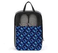 Bolsas de zapatos de golf para viajes, mujeres y hombres, con estampado de calavera de fuego azul, bolsas de zapatos de viaje para empacar en la maleta, bolos, danza, punta, fútbol, tacos, organizador