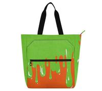 Bolsas decorativas para niños y niñas, a la moda, pintura de graffiti callejera, verde, naranja, resistente al agua, bolsa de hombro con cremallera para escuela, trabajo, viajes, arco iris para