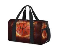 Bolsas deportivas de baloncesto con diseño de llamas para niños, niñas, mujeres, hombres, pelota de baloncesto, durante la noche, fin de semana, bolsa de viaje, bolsa de viaje para gimnasio, bolsas de