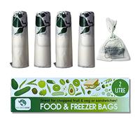 Bolsas Eco Green Living de 2 L para Alimentos y Congelación. Ecológicas, sin BPA. 100% compostables certificadas. vegetal para almacenar verduras, frutas, carnes y sándwiches. 140 bolsas.