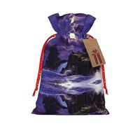 Bolsas festivas con cordón para regalo, bolsas de regalo de Navidad y cumpleaños, tamaño grande, decoraciones de regalos, faro de luz de luna