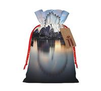 Bolsas festivas con cordón para regalo, bolsas de regalo de Navidad y cumpleaños, tamaño grande, decoraciones de regalos, ojo de Londres