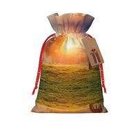 Bolsas festivas con cordón para regalo, bolsas de regalo de Navidad y cumpleaños, tamaño grande, decoraciones de regalos, caballo al atardecer