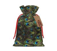 Bolsas festivas con cordón para regalo, bolsas de regalo de Navidad y cumpleaños, tamaño grande, decoraciones de regalos, pavo real fresco