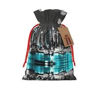 Bolsas festivas con cordón para regalo, bolsas de regalo de Navidad y cumpleaños, tamaño grande, decoraciones de regalos, pinturas de Nueva York