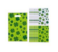 Bolsas festivas de tréboles verdes y verdes perfectas para eventos del día de Patricio y celebración escolar, bolsas de regalo para el día de San Patricio