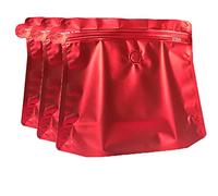 Bolsas for Sellado al vacío de Alimentos, 100 Unidades Bolsas Mylar for Granos café, metálicas con válvula Aire unidireccional, Embalaje Cierre hermético Vertical, térmico(Red,1/3lbs)