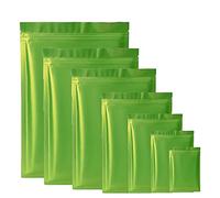 Bolsas for Sellado al vacío de Alimentos, 100 Unidades, Bolsas sellables con lámina metálica Mylar, Embalaje Cierre hermético, Planas térmico for coleccionables Larga duración(Green,16x24cm)