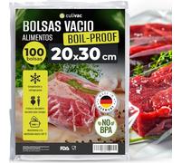 Bolsas gofrada, culivac bolsas de plástico para envasar al vacío "BOIL-PROOF" 100°C 16h de 20 x 30 cm, 100 bolsas (B20030B)