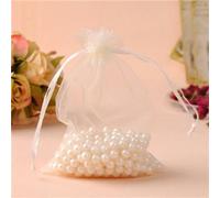 Bolsas grandes de organza, 20x30cm, 50 Uds., bolsas de regalo con cordón para embalaje de zapatillas, logotipo personalizado, beige-100Pcs