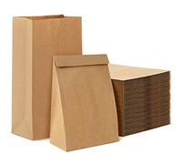 Bolsas grandes de papel marrón, 50 unidades, 30,5 × 20 × 12,5 cm, bolsas de papel kraft para Pascua, Halloween, Navidad, boda, fiesta de cumpleaños