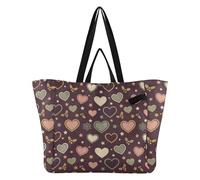 Bolsas grandes de reciclaje para cocina, bolsas de comestibles, bolsa de viaje para hombres, compras, Navidad, corazones morados, estrellas, acebo