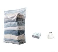 Bolsas gruesas de almacenamiento al vacío herméticas e impermeables para ropa, ropa de cama, edredones, ahorro de espacio con mano, paquete de 10 (A)