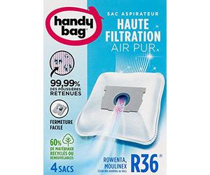 Bolsas Handy Bag para aspiradoras Rowenta con cierre hermético y filtro antialérgenos 4 Sacs