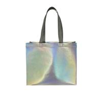 Bolsas holográficas para la compra, papel de aluminio no tejido, con purpurina, bolsas reutilizables para regalos de despedida de soltera para vacaciones, despedida de soltera, Grande, Refer to