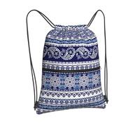 Bolsas impermeables con cordón Blue Flora, con correas ajustables, de gran capacidad, plegables, unisex, con cremallera, para gimnasio, deportes, yoga, viajes, mochilas ligeras a prueba de fugas.