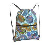 Bolsas impermeables con cordón Blue Flora2 y correas ajustables, mochila unisex plegable de gran capacidad con cremallera para gimnasio, deportes, yoga, viajes, mochilas ligeras a prueba de fugas.
