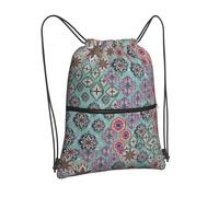 Bolsas impermeables con cordón Flora And Circle, con correas ajustables, de gran capacidad, plegables, unisex, con cremallera, para gimnasio, deportes, yoga, viajes, mochilas ligeras a prueba de fugas