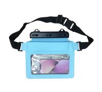 Bolsas impermeables con correa ajustable para la cintura, bolsa seca para mantener el teléfono y objetos de valor seguros y para acampar, cinturón para nadar, azul celeste, Talla única