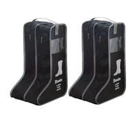 Bolsas Impermeables para Zapatos de Viaje, Paquete de 2 organizadores de Botas no Tejidos a Prueba de Polvo con Cremallera para Hombres y Mujeres, Negro