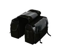Bolsas Laterales Equipaje Cuero Bolsa Sillín Viaje Caja Alforjas Impermeable Lona Bolsa Herramientas Almacenamiento Lateral(Negro)