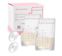 Bolsas Leche Materna, 120 Piezas Recipientes Almacenamiento leche Materna, Bolsas para Congelar Leche Materna de 250ml, con 2 Pcs Colector de Lactancia, Libre de BPA, Recolector de Leche Materna