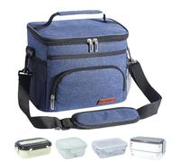 Bolsas más frescas aisladas, lonchera para hombres | Bolsa térmica de gran capacidad,Contenedores de almuerzo para adultos, lonchera reutilizable, a prueba de fugas, multicompartimento, correa