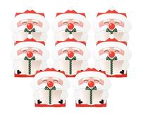 Bolsas Navideñas De Golosinas,8 Piezas Contenedores Papá Noel Navidad - Caja Para Hornear Galletas De Navidad Con Ventana,Para Favores De Fiesta, Cupcakes, Brownies Y