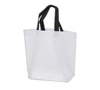 Bolsas no tejidas, bolsas reutilizables de tela no tejida, bolsas portátiles de gran capacidad, ecológicas, para viajes, playa, escuela, mercado al aire libre, White, Refer to description