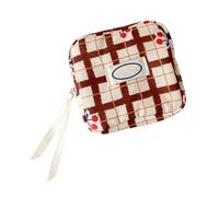 Bolsas organizadas portátiles con estampado de frutas a cuadros, divisores interiores, bolsa de cosméticos compacta para artículos de tocador, papelería, cosméticos de bolsillo, Celosía marrón, Mass