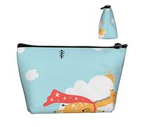Bolsas organizadoras de Maquillaje pequeñas y duraderas con diseño de Jirafa Volando en el Aire, Bolsa portátil Impermeable de Tela Oxford Ligera para Mujeres, niñas, Escuela, Oficina, Transporte al