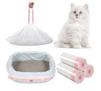 Bolsas para Arena de Gato XXL 115x45cm - 30 Unidades - Antidesgarro, Impermeables con Cordón - Forro Universal Fondo Plano para Bandeja Higiénica - Ideal para Gatos Grandes, Múltiples Capas