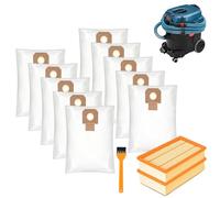Bolsas para aspiradora para Bosch GAS 35, 10uds + 2 Filtros de Repuesto, Bolsas de Filtro de 5 Capas con Autocierre para GAS 35 M AFC/L AFC/L SFC+