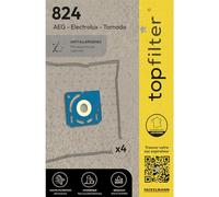 Bolsas para aspiradora TopFilter 64824 Electrolux y Tornado, bolsa para aspiradora, accesorio para aspiradora, polipropileno no tejido, plástico, 30 x 26 cm x 0,1 cm, juego de 4