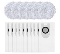 Bolsas para aspiradora y almohadillas para fregona, compatibles con Eureka J12 Ultra y Midea V12, bolsas de polvo sin obstrucciones, kit de paños de microfibra para fregar, 4 paños + 6 bolsas