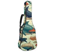 Bolsas para bajo con colorido mundo submarino de ballena, bolsa para guitarra acústica de 40 y 41 pulgadas, funda impermeable para guitarra eléctrica Oxford para guitarra acústica clásica, ukelele,